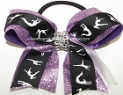 Gymnastics Black White Lavender Ponytail Bow