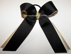 Black White Gold Cheer Hair Bow 