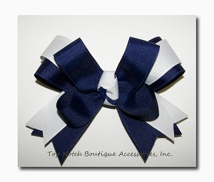 Solid 2 Color Ponytail Holder Bow - Tails 