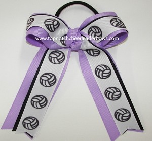 Volleyball Black Light Orchid Ponytail Bow 